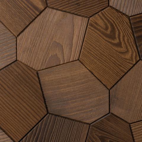 EmotionWood Thermo - Ash, Brushed, Hexagon, Wall Panel - Sauna Super