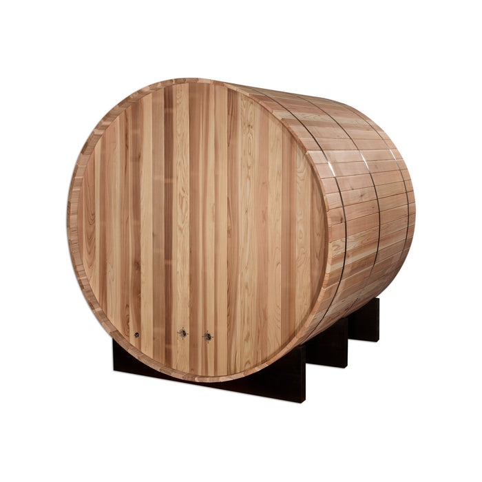 Golden Designs "Arosa" 4 Person Barrel Traditional Sauna - Pacific Cedar - Sauna Super