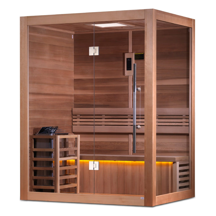 Golden Designs "Hanko Edition" 2 Person Indoor Traditional Sauna (GDI-7202-01) - Canadian Red Cedar - Sauna Super