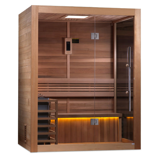 Golden Designs "Hanko Edition" 2 Person Indoor Traditional Sauna (GDI-7202-01) - Canadian Red Cedar - Sauna Super