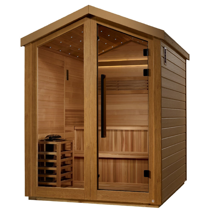 Golden Designs Kaarina 6 Person Outdoor Traditional Sauna (GDI-8506-01) - Canadian Red Cedar Interior - Sauna Super