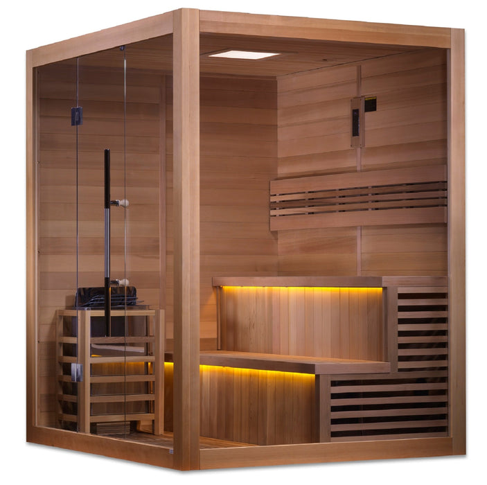 Golden Designs "Kuusamo Edition" 6 Person Indoor Traditional Sauna (GDI-7206-01) - Canadian Red Cedar - Sauna Super