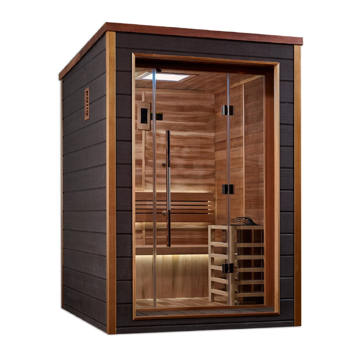 Golden Designs Golden Designs Narvik 2 Person Outdoor Traditional Sauna (GDI-8202-01) - Canadian Red Cedar Interior GDI-8202-01 Sauna Super