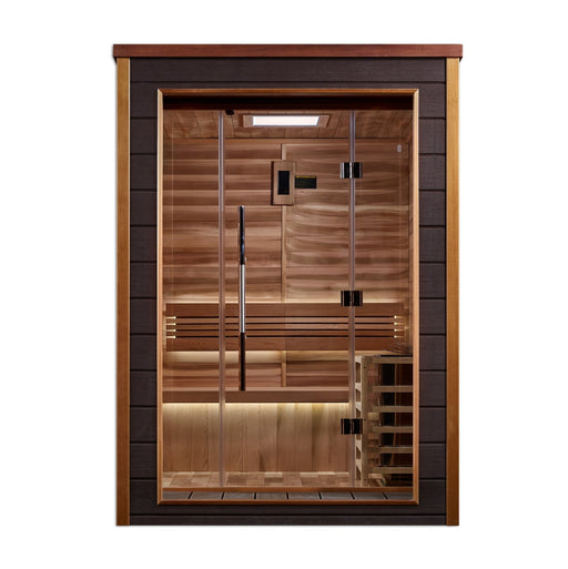 Golden Designs Narvik 2 Person Outdoor Traditional Sauna (GDI-8202-01) - Canadian Red Cedar Interior - Sauna Super