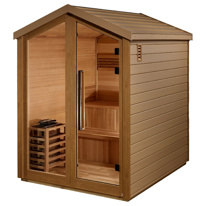 Golden Designs Savonlinna 3 Person Outdoor Traditional Sauna (GDI-8503-01) - Canadian Red Cedar Interior - Sauna Super