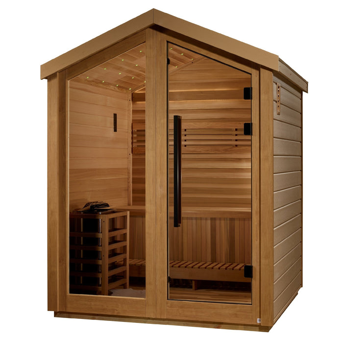 Golden Designs Savonlinna 3 Person Outdoor Traditional Sauna (GDI-8503-01) - Canadian Red Cedar Interior - Sauna Super