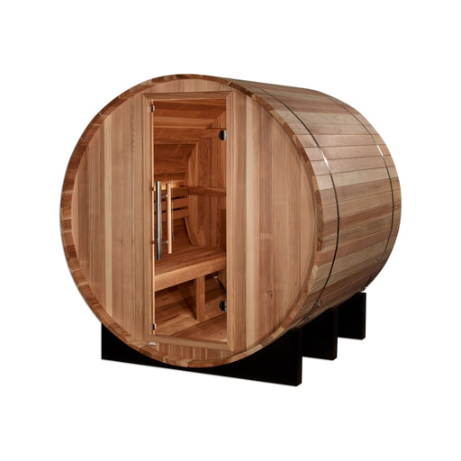 Golden Designs Golden Designs "St. Moritz" 2 Person Barrel Traditional Sauna - Pacific Cedar GDI-B002-01 Sauna Super