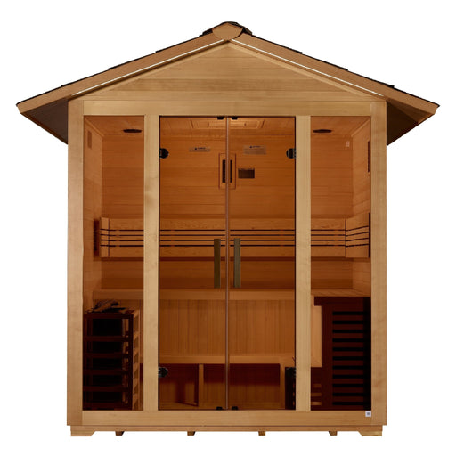 Golden Designs "Vorarlberg" 5 Person Traditional Outdoor Sauna - Canadian Hemlock - Sauna Super