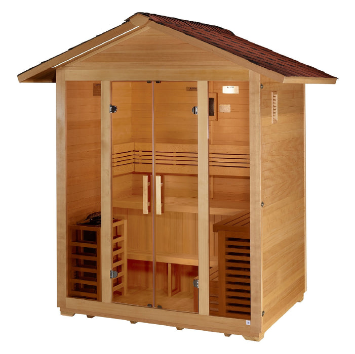 Golden Designs Golden Designs "Vorarlberg" 5 Person Traditional Outdoor Sauna - Canadian Hemlock GDI-8105-01 Sauna Super