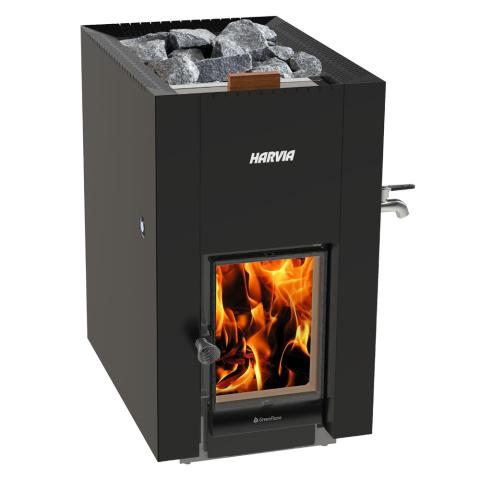 Harvia Harvia GreenFlame Series, 15.7kW, Wood Sauna Stove with Water Tank WKLI22GESM Sauna Super