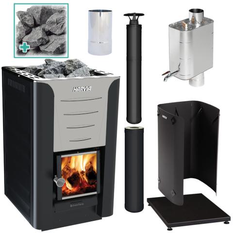 Harvia Harvia PRO 20 Deluxe Wood Burning Stove Kit BK Pro 20 Deluxe Kit BK Sauna Super