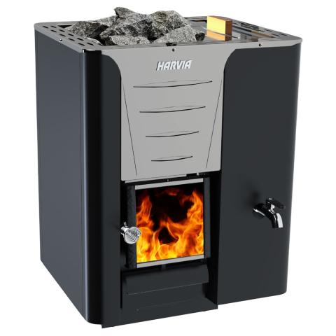 Harvia Pro Series, 24.1kW, Sauna Wood Stove with Water Tank - Sauna Super