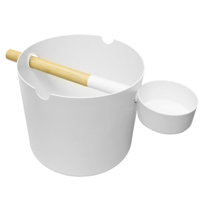 KOLO Bucket and Ladle Set, Bamboo/Aluminum, 1Gal - Sauna Super