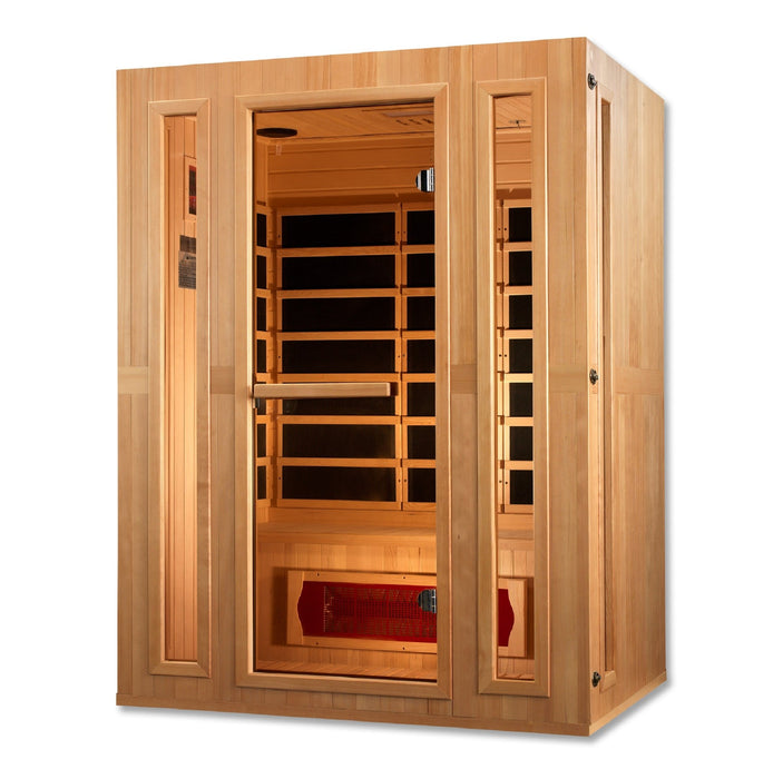 Maxxus 3-Person Corner Ceramic and Carbon Tech Low EMF FAR Infrared Sauna - Sauna Super