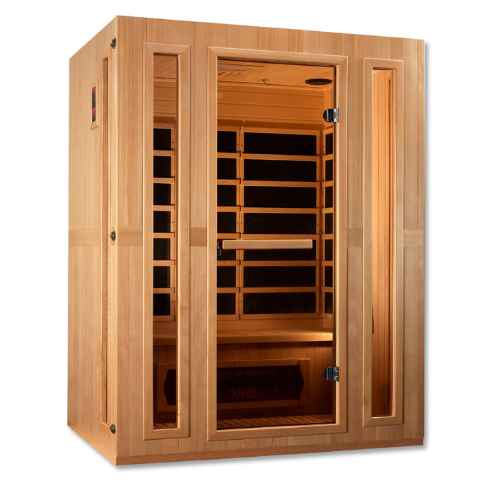 Maxxus 3-Person Corner Ceramic and Carbon Tech Low EMF FAR Infrared Sauna - Sauna Super