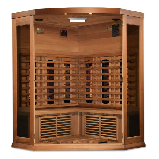 Maxxus 3-Person Corner Full Spectrum Near Zero EMF FAR Infrared Sauna - Sauna Super