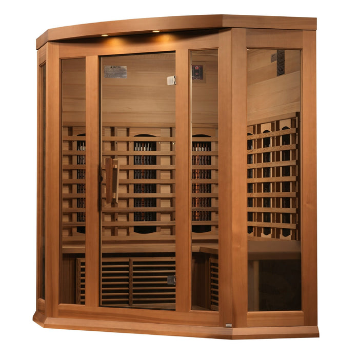 Maxxus 3-Person Corner Full Spectrum Near Zero EMF FAR Infrared Sauna - Sauna Super