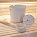 SaunaLife Aluminum 1 - Gallon Sauna Bucket Set with Wood Ladle and Thermometer - Sauna Super