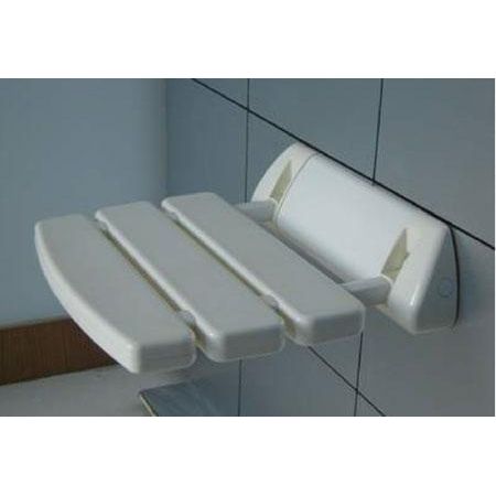 Seat, Steam Shower, Wall - Mount, Fold down, 13 ½” x 9 ¼” White - Sauna Super