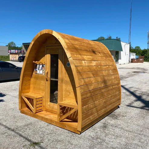 True North Large Pod Outdoor Sauna - White Cedar - Sauna Super